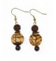 Coffee Genuine Earrings Volcanic Accents