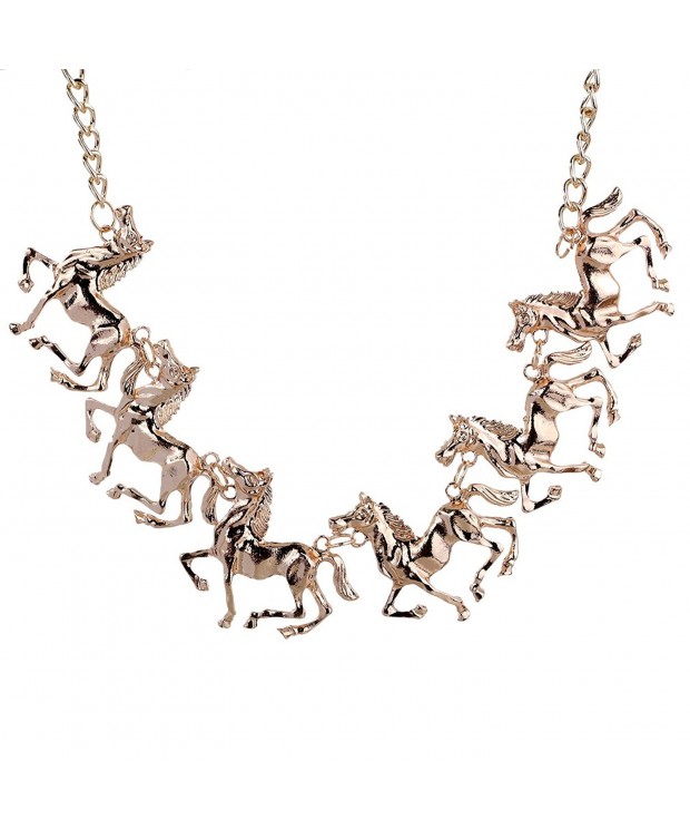 YAZILIND Vintage Luxury Horses Necklace