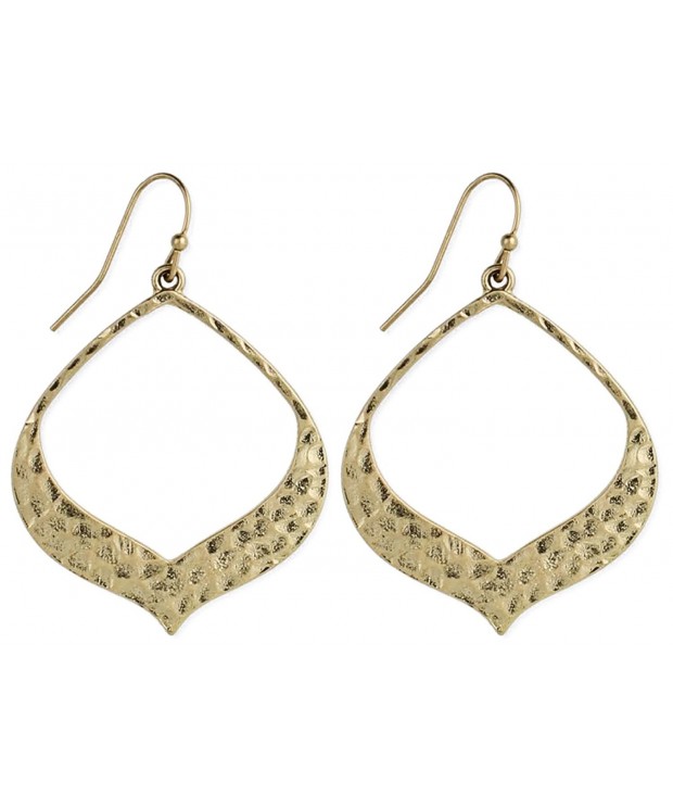 Bohemian Open Hammered Gold Earrings