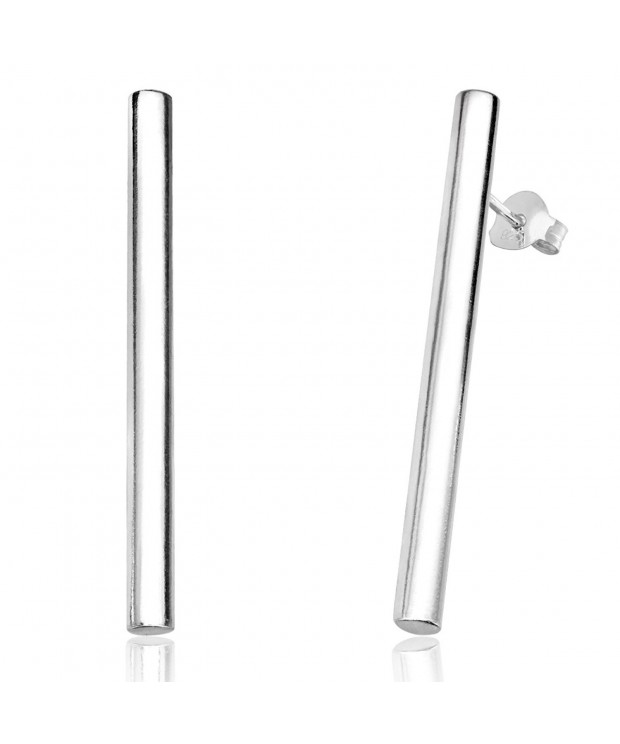 Sterling Silver Cylinder Earrings Millimeters