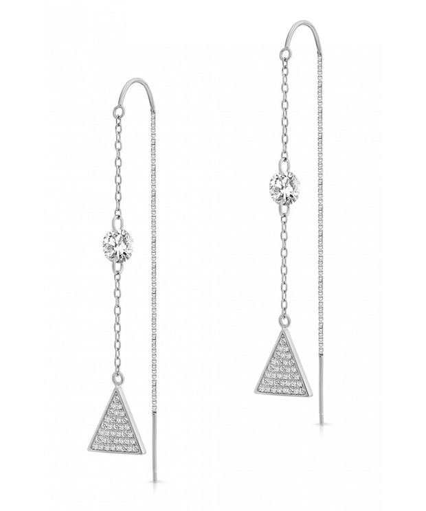 Sterling Triangle Threader Earrings Sterling Silver