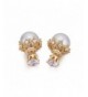 MALANDA imitation pearls earrings excellent Champagne