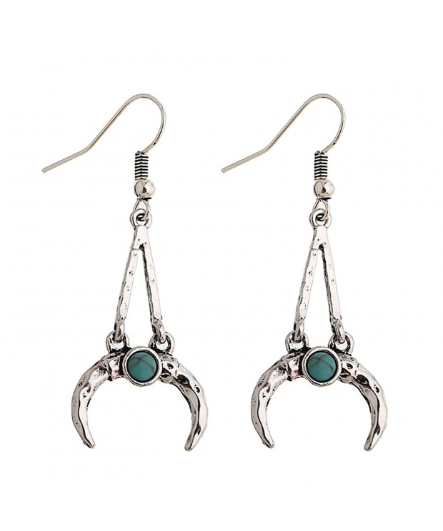 Pusheng Crescent Synthetic Turquoise Earring