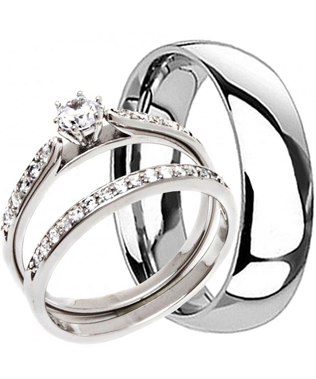 Sterling Titanium Engagement Matching Anniversary