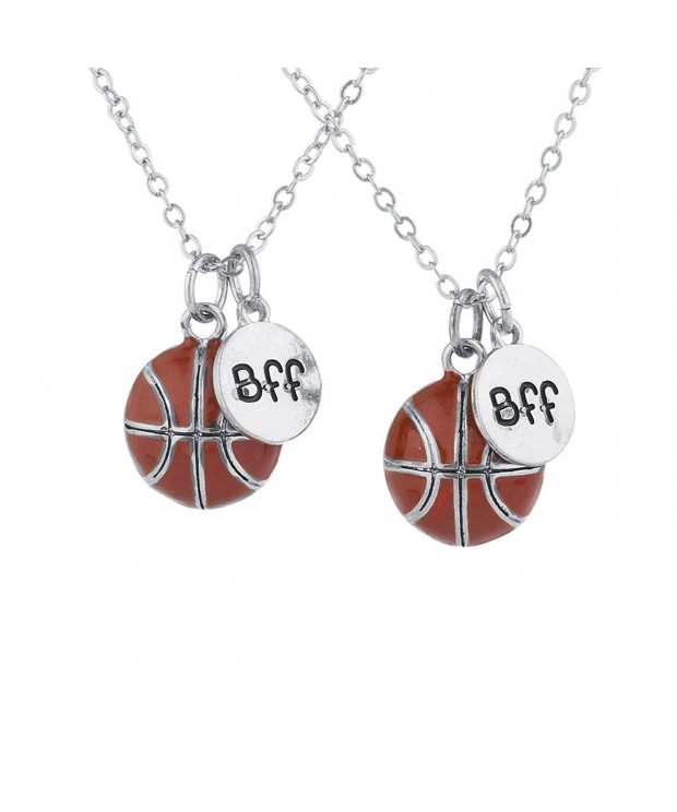 Lux Accessories Silvertone Basketball Necklaces