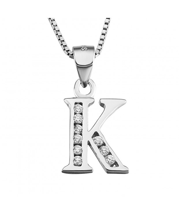 Sterling Zirconia Alphabet Personalized Necklace