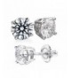 Realistic Simulated Diamond Earrings Platinum