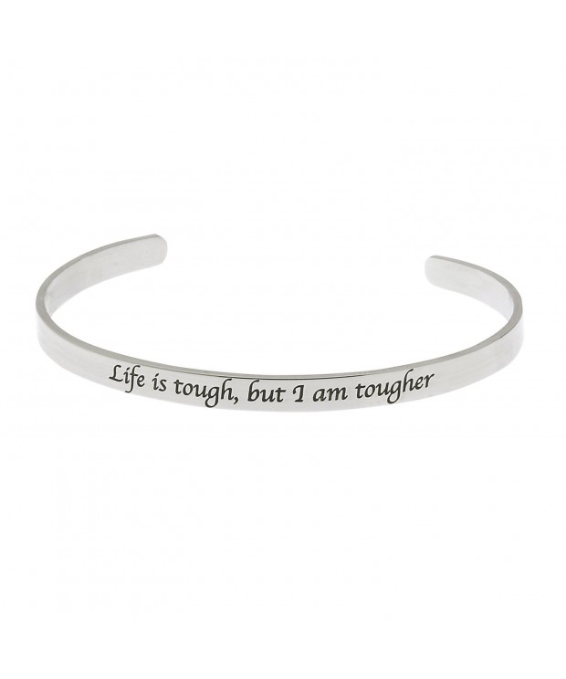 Polished Stainless Tougher Inspirational Bracelet