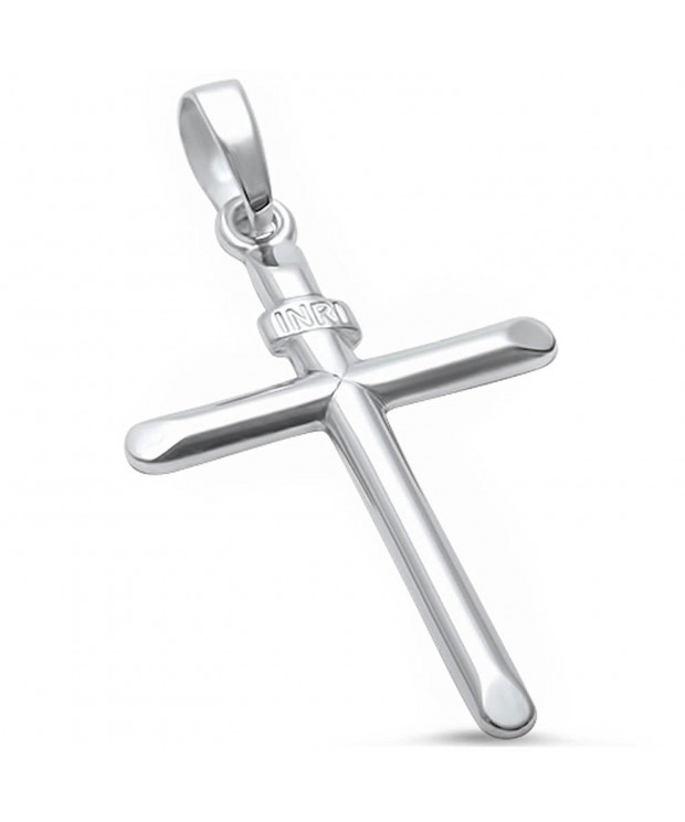 Solid Cross Sterling Silver Pendant