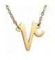 Gold Stainless Initial Pendant Necklace