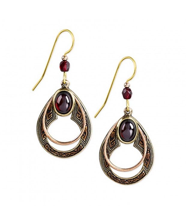 Silver Forest Goldtone Teardrop Wine color