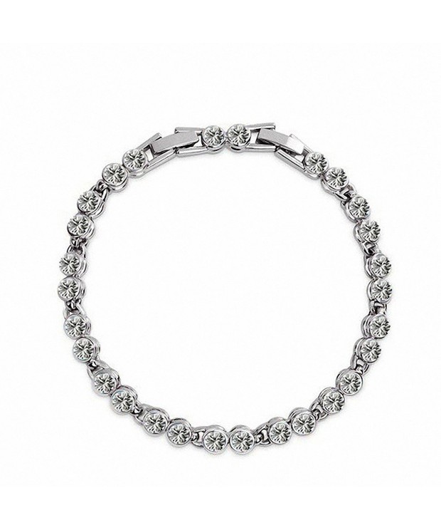 Clear Crystal Silver Plated Bracelet