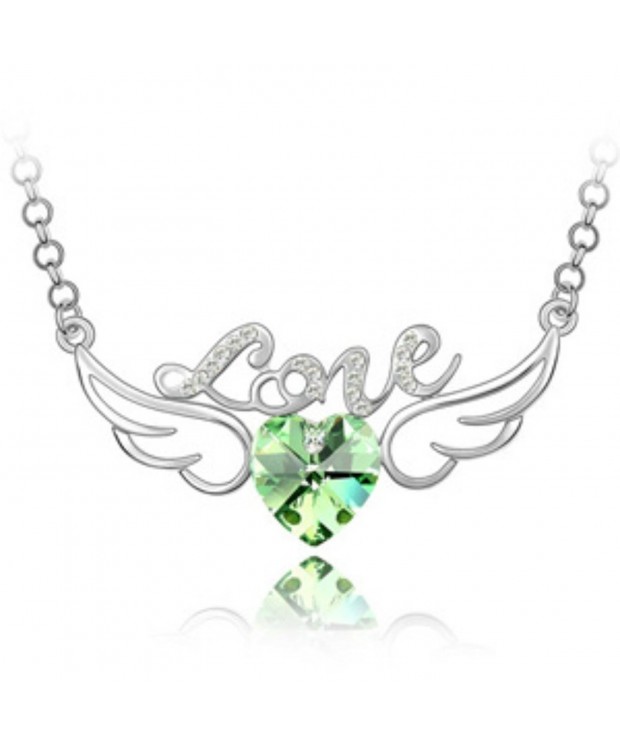 Letter Angel Peridot Crystal Jewelry