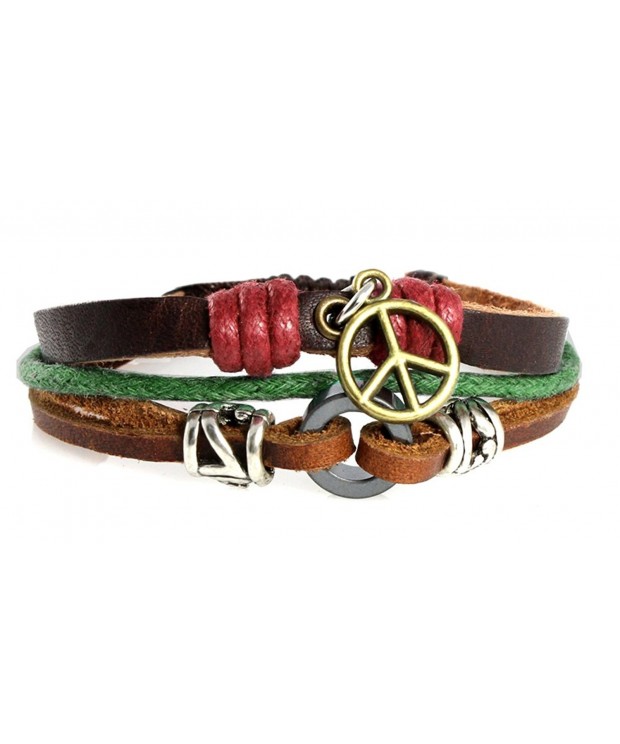 Symbol Strand Rugged Leather Bracelet