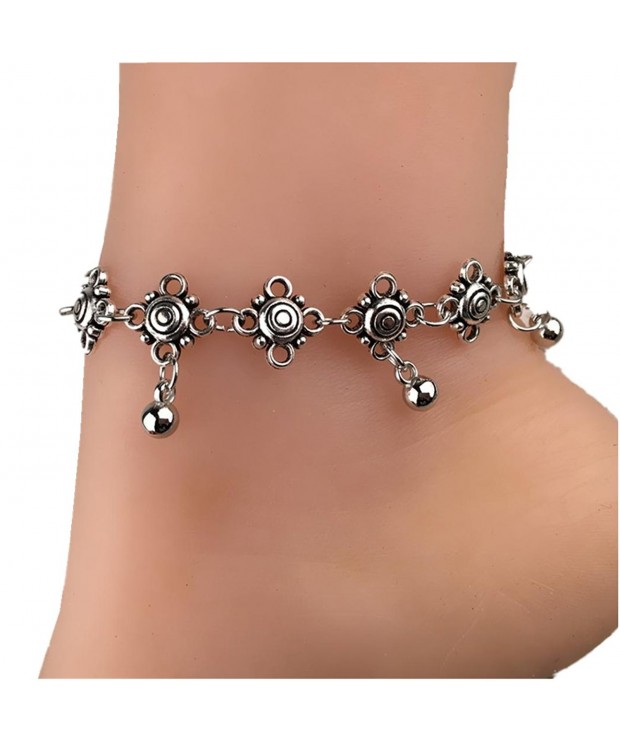 Carved Hhollow Droplets Tassel Anklets