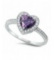 Simulated Amethyst Solitaire Sterling Silver