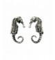 Large Sterling Silver Seahorse Earrings