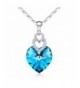 Sapphire Pendant Necklace Swarovski Adjustable