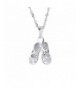 GemsChest Sterling Zirconia Slippers Necklace