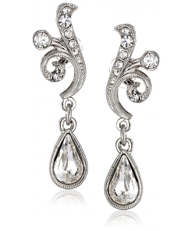 1928 Jewelry Silver Tone Teardrop Earrings
