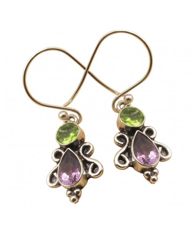 Sterling Jewelry PERIDOT AMETHYST Earrings