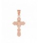 Dainty Floral Design Cross Pendant