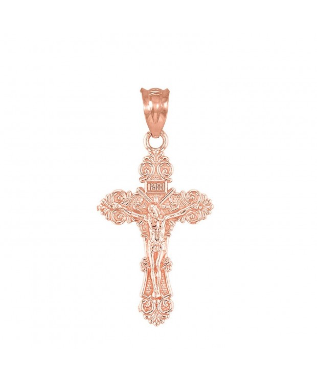 Dainty Floral Design Cross Pendant