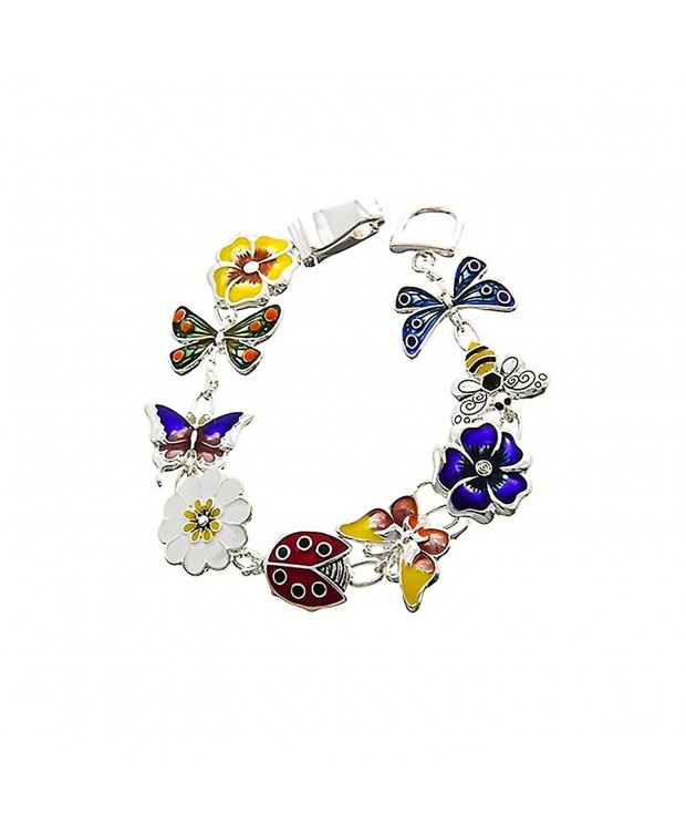 Enameled Garden Creature Charm Bracelet