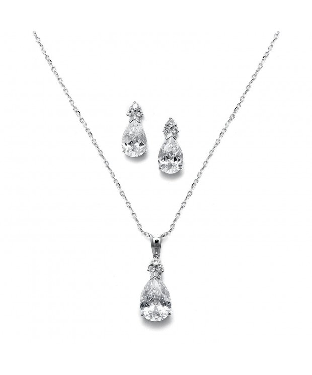 Mariell Pear Shaped Zirconia Necklace Bridesmaids