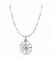 Sterling Rhodium Created Compass Necklace