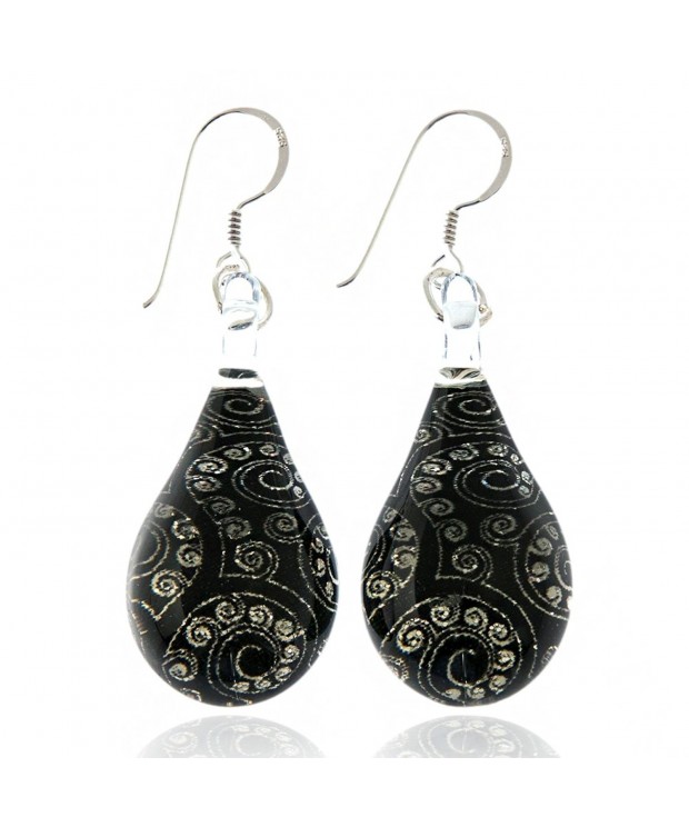 Sterling Abstract Glitter Waterdrop Earrings