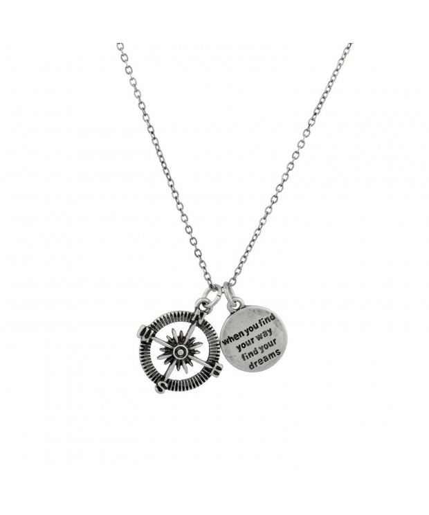 Dreams Compass Inspiration Pendant Necklace