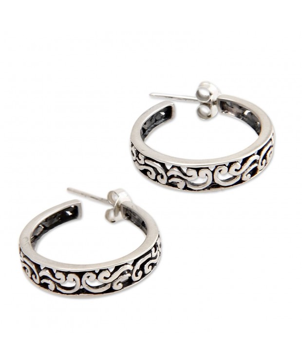 NOVICA Sterling Silver Earrings Flora