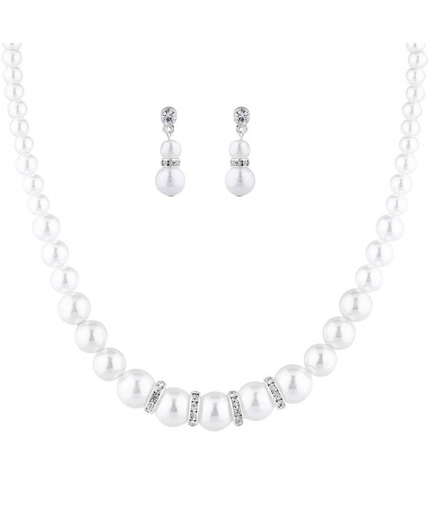Lux Accessories Silvertone Necklace Earrings