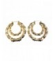 Large Bamboo Earrings Silver Double