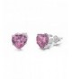 Sterling Silver Heart Zirconia Earrings