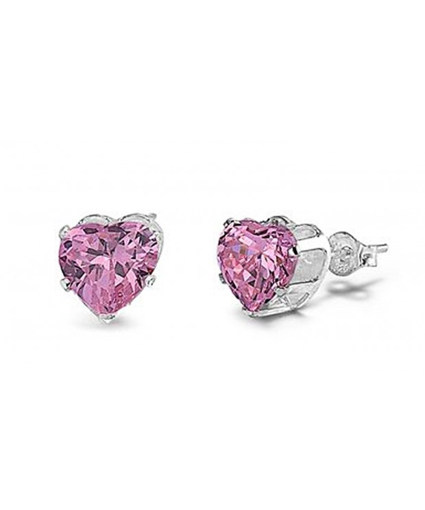 Sterling Silver Heart Zirconia Earrings