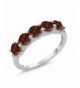 Garnet Sterling 5 Stone Gemstone Birthstone