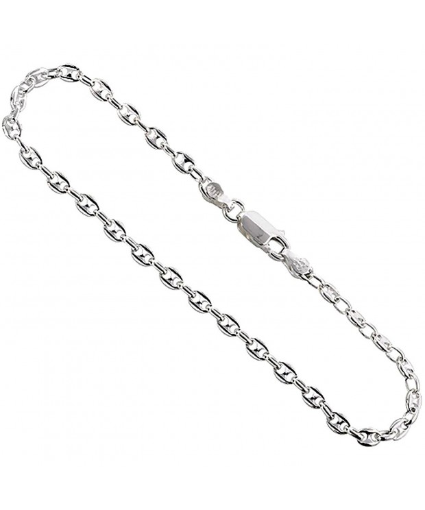 Sterling Silver Anklet Puffed Anchor