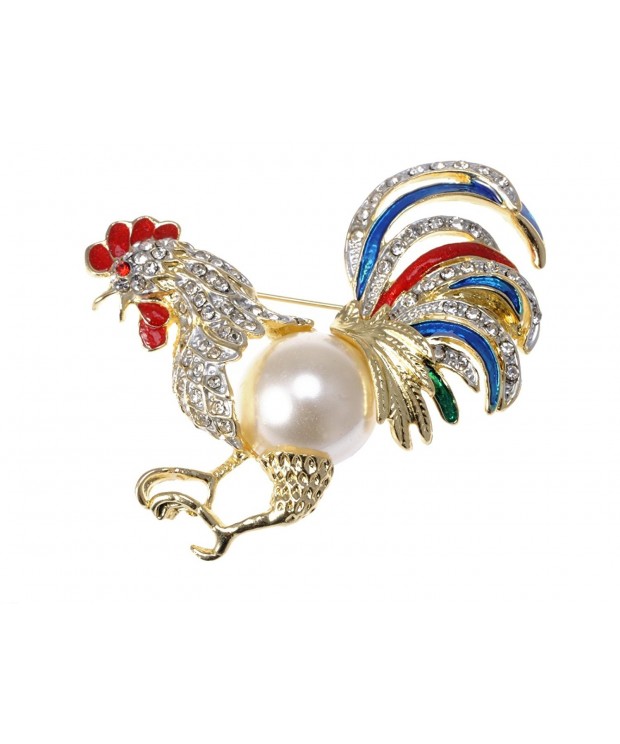 Alilang Womens Rhinestones Rooster Chicken