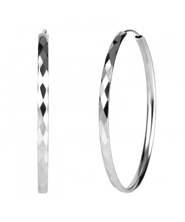 Sterling Silver Diamond Cut Earrings Diameter