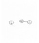 White Gold Earrings Secure Screw backs