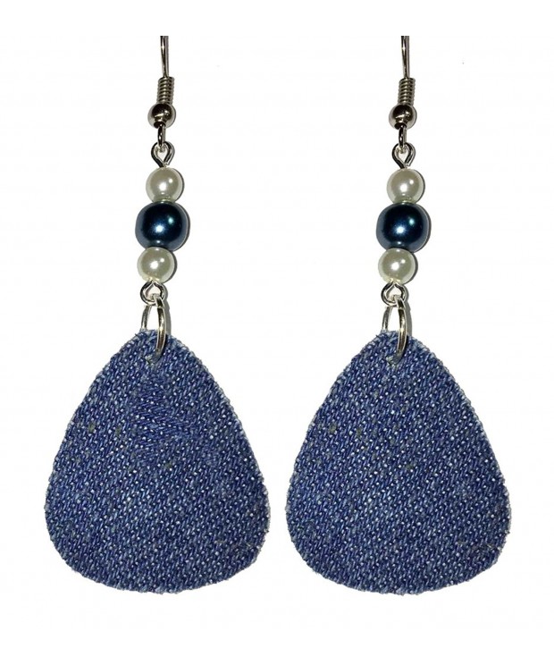 Teardrop Denim Dangle Earrings D002