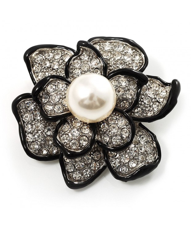 Bridal Synthetic Crystal Flower Brooch