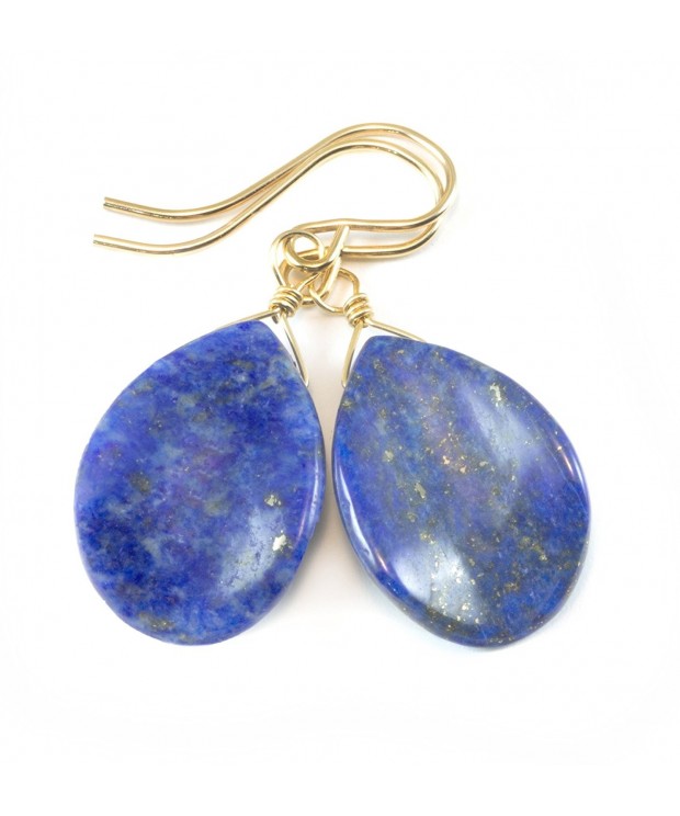 Filled Lazuli Earrings Smooth Teardrop