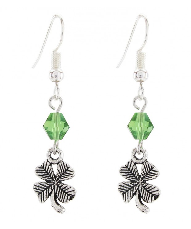 DaisyJewel Crystal Antiqued Clover Earrings