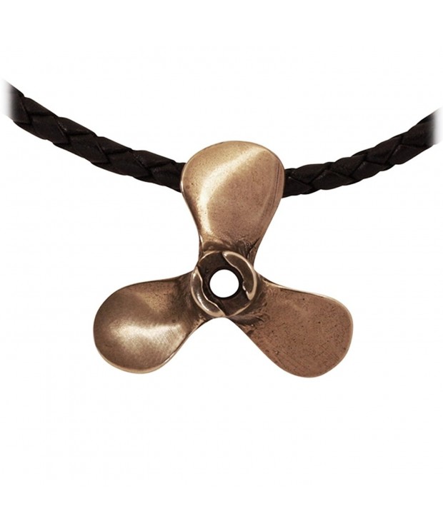 Propeller Pendant Crafted Leather Necklace