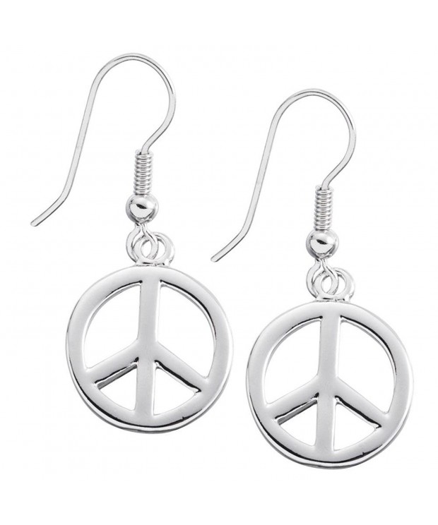 Large Peace Sign Dangle Earrings