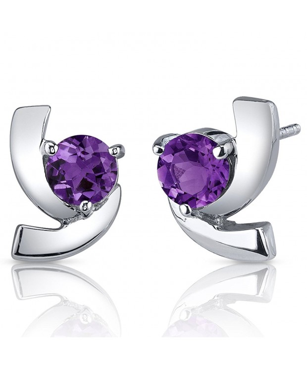 Illuminating Amethyst Earrings Sterling Rhodium