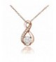 Flashed Sterling Zirconia Infinity Necklace